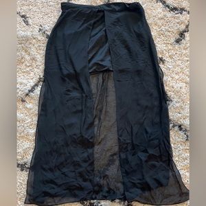 Black maxi / mini with sheer side slits. Size large.